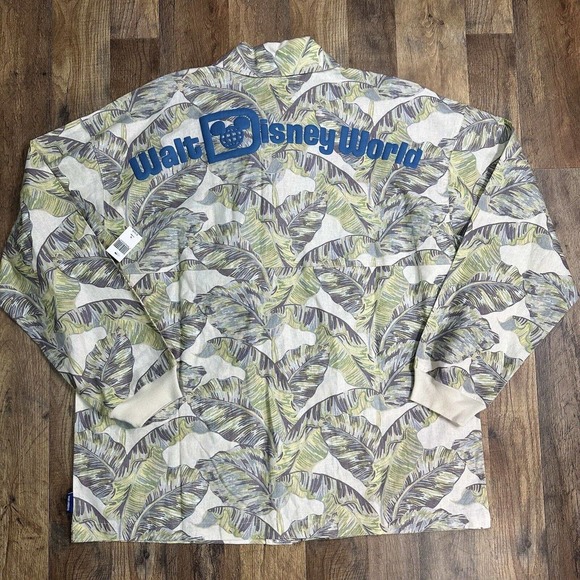 NWT Disney World Resort Spirit Jersey Shirt Size XL Tropical Palm Button Up $120 - Picture 1 of 4